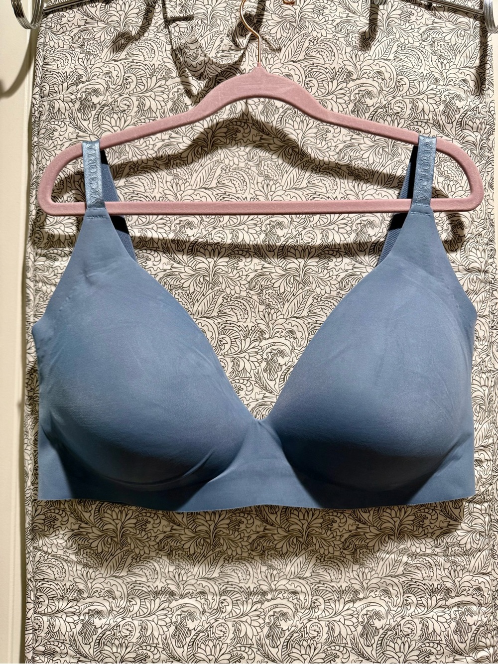 Victoria's Secret Wireless Padded Bralette- Slate Blue, XXL (approx 38DD)